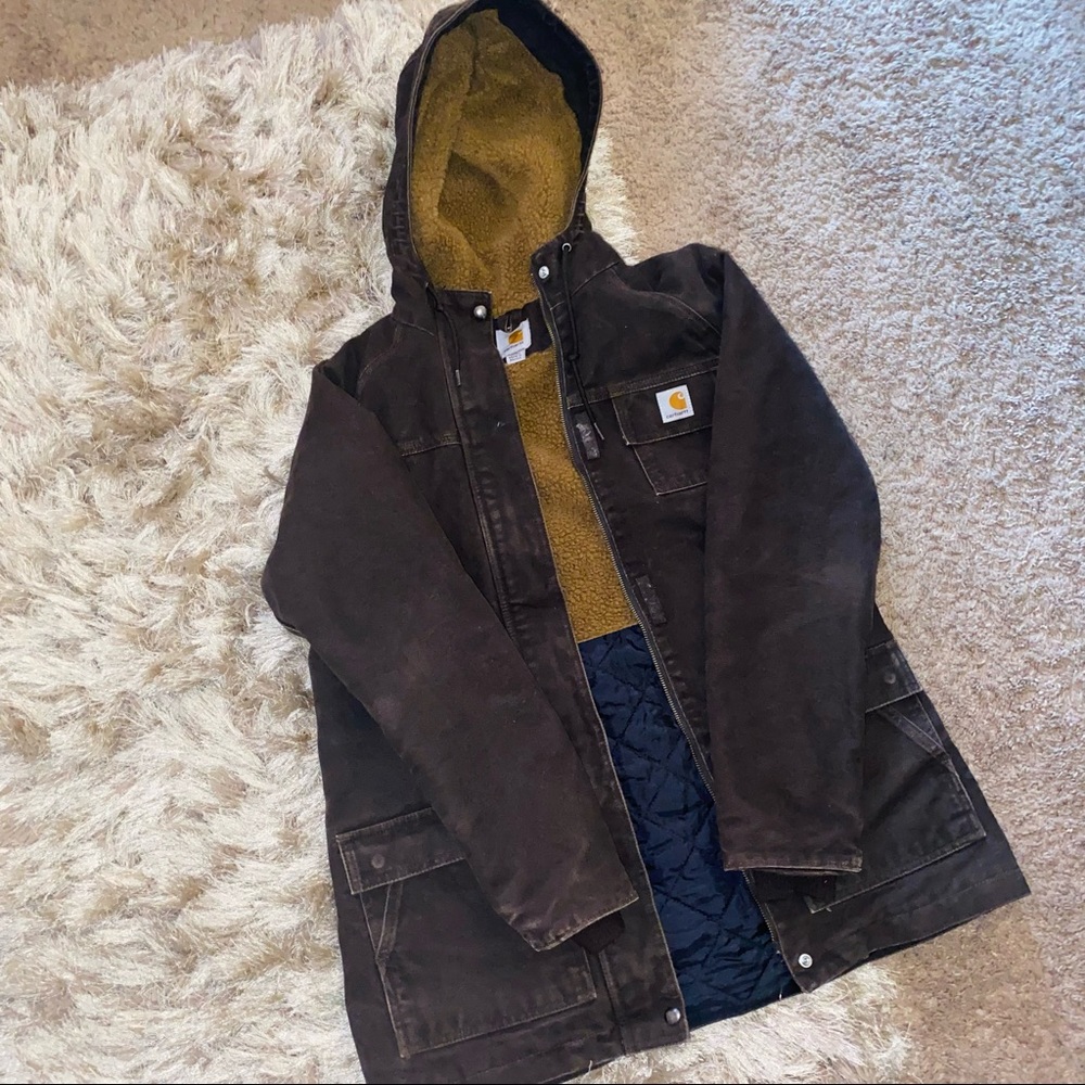 Vintage Brown Carhartt Sherpa lined jacket